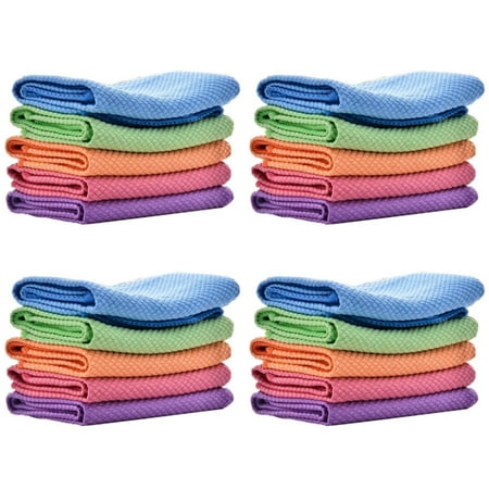 LUDJSKZ Big Promotion Cleaning Cloths Kitchen Towels 20 Pack Easy Clean Cloth 40 X 30cm Lint Microfibre Cloth Reusable Microfibre Cleaning Cloths for Glass Car Kitchen