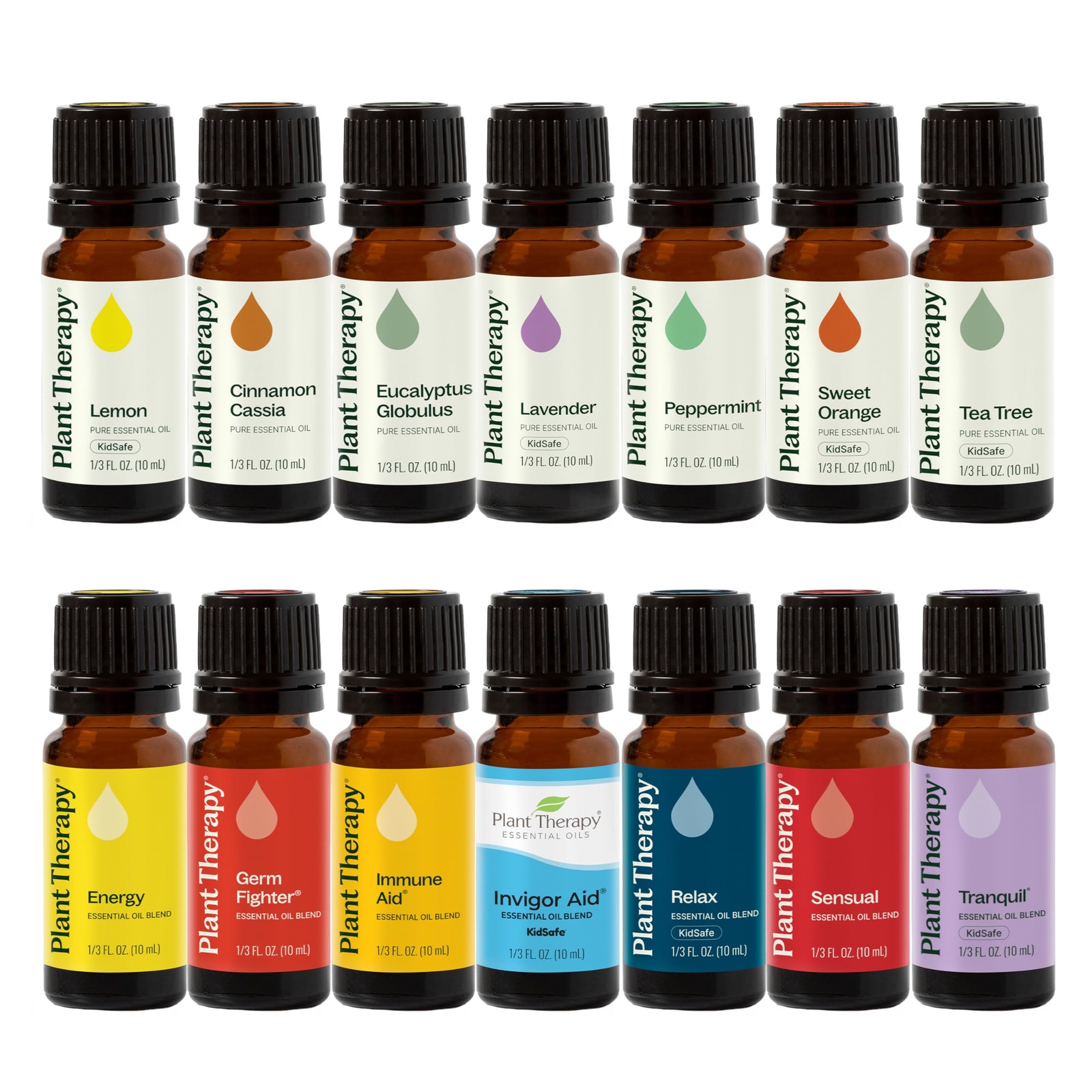 Plant Therapy 7 7 Essential Oils Set 7 Single Oils Lavender, Peppermint