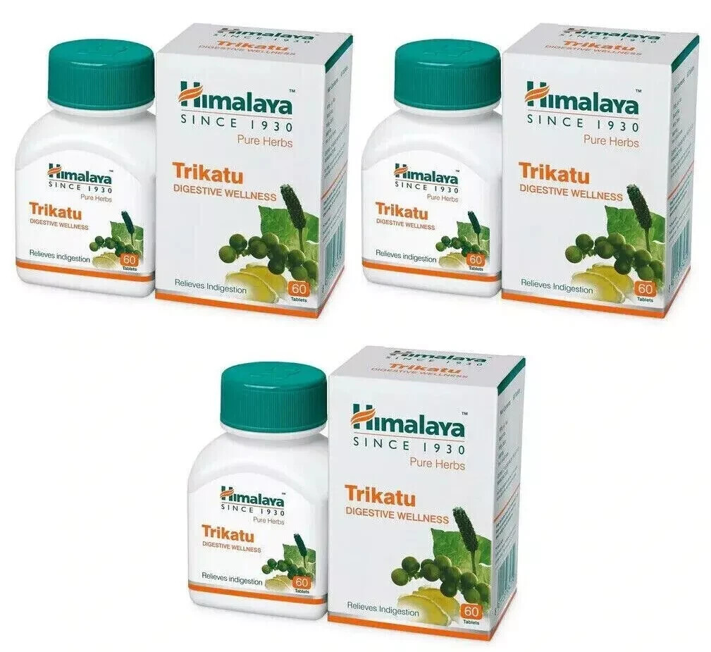 3 Pack X Himalaya TRIKATU 60 Digestive Wellness Tablets Each | Free Shipping
