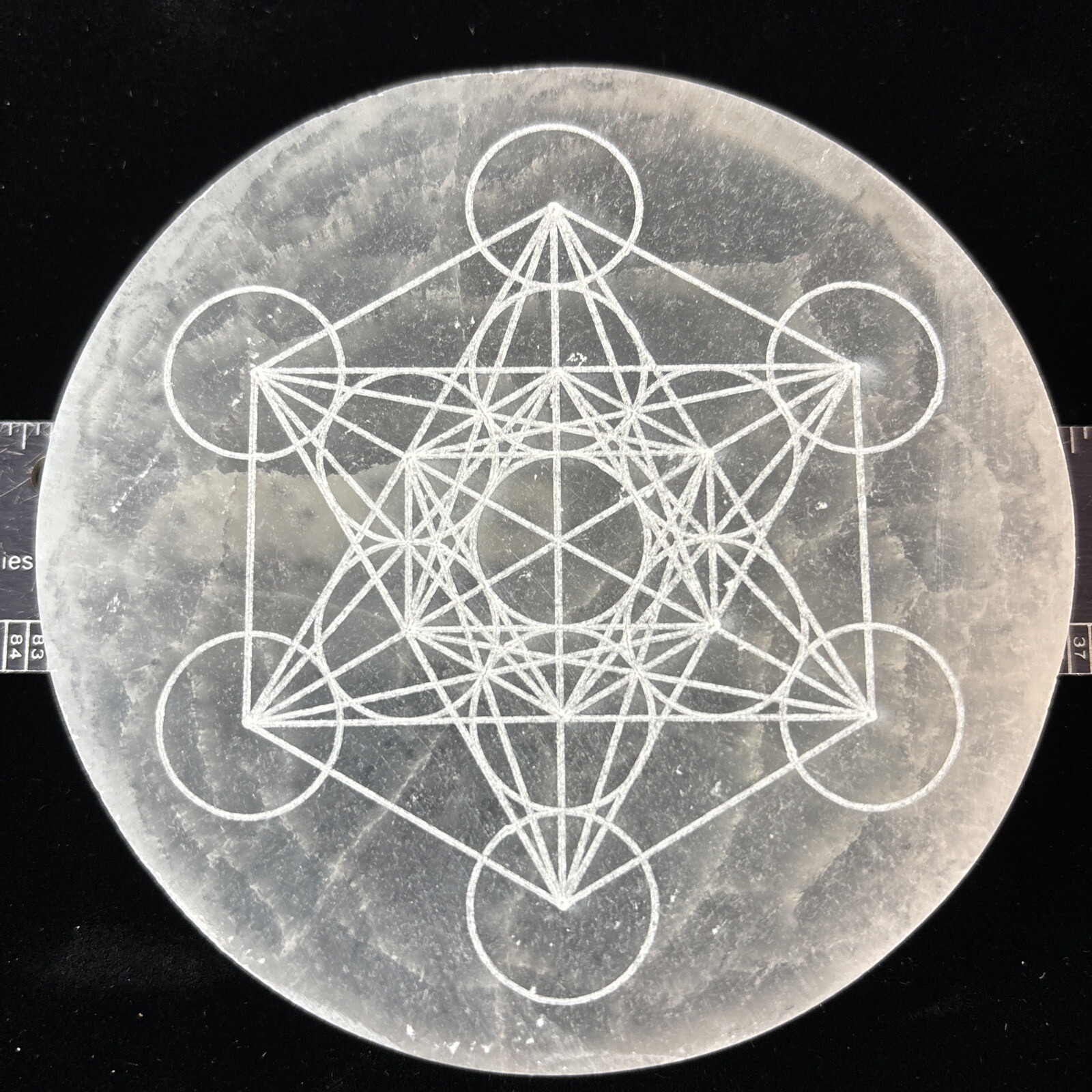 4” Selenite Charging Plate/ Grid Metatrons cube