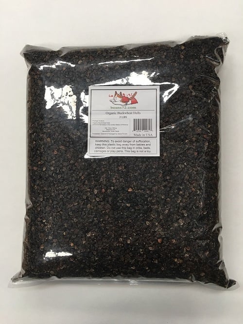 beans72 Organic Buckwheat Hulls 3 lbs - Made in USA