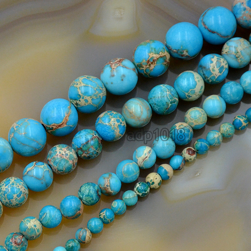 Natural Sea Sediment Jasper Gemstone Round Beads 15.5'' 4mm 6mm 8mm 10mm 12mm
