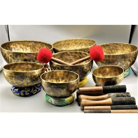 Singing Bowl-7 Notes 5-10 inches Full Moon Singing Bowls-Chakra Healing Nepalese