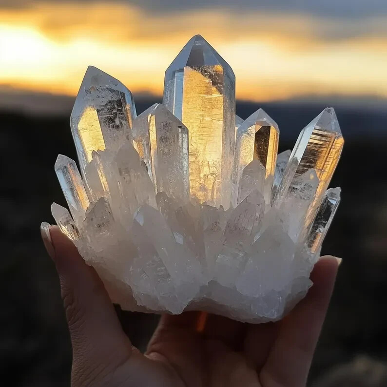 300g+ New Find Large Clear Quartz Phantom Cluster Titanium Geode Quartz Crystal