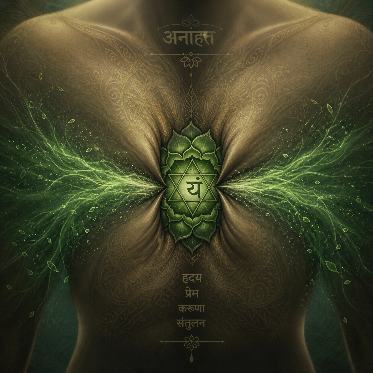 Green Anahata heart-chakra artwork with Sanskrit यं and Hindi words for heart, How To Finally Release Resentment: Ho'oponopono Heart Chakra Clearing